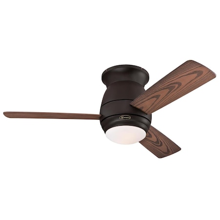 Westinghouse Ceiling Fan In/Ot 44In Halley WIFI DmLED BkBr Rvr 3Bl DCh/Mhg Op Fr Glass 74004B00